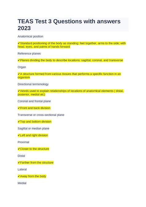 Teas Test Answers 的图像结果