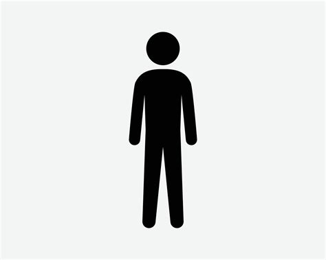 Stickman Icon. Stick Figure Man Person Male Stand Standing Full Body ...