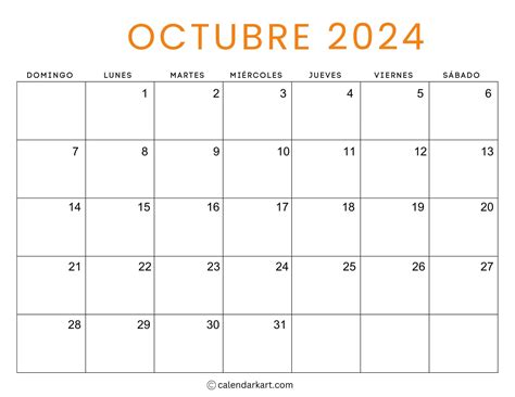 Spanish Calendar October 2024 | Printable Calendar