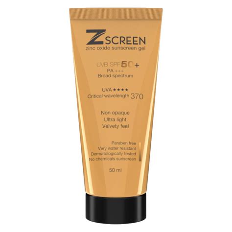 Zscreen Zinc Oxide Sunscreen Gel, 50ml : Amazon.in: Beauty