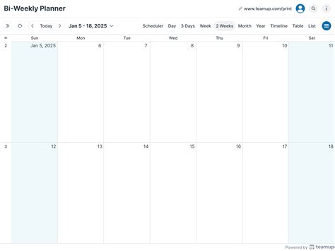 Free Printable Bi Weekly Calendar 2025 - Printable 2026 Calendar