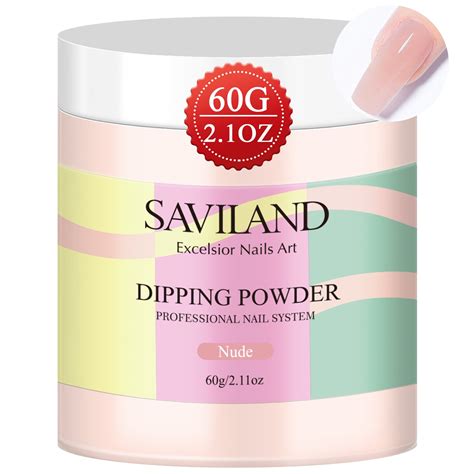 Saviland Nudes Pink Dip Powder - 60g Nail Dipping Powder Natural Colors for French Nail Tip ...