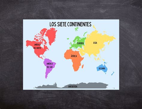 The 7 Continents Spanish Digital Printable los Siete | Etsy
