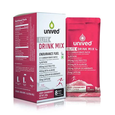 Unived Elite Drink Mix, 2:1 Carbohydrate Ratio, 45g Carbs, 1gm Betaine ...