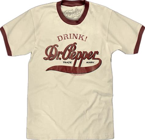 Tee Luv Drink Dr Pepper Vintage Soda Logo Ringer Tee Shirt (Men's) (M ...