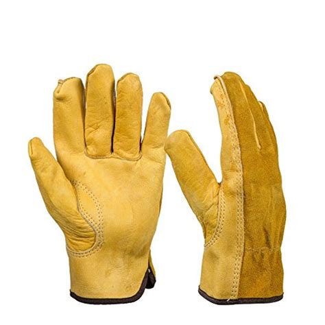 Generic 1Pair Leather Gloves Working Protection Gloves Security Garden ...