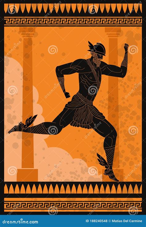 Hermes Mercury Greek Mythology God Stock Vector - Illustration of greek ...