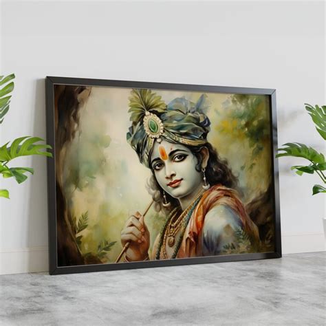 Lord Radha Krishna ji Flower wall Arts Painting - Vignette Store