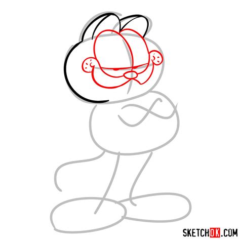 How to draw Garfield - Sketchok Easy Drawing Guides