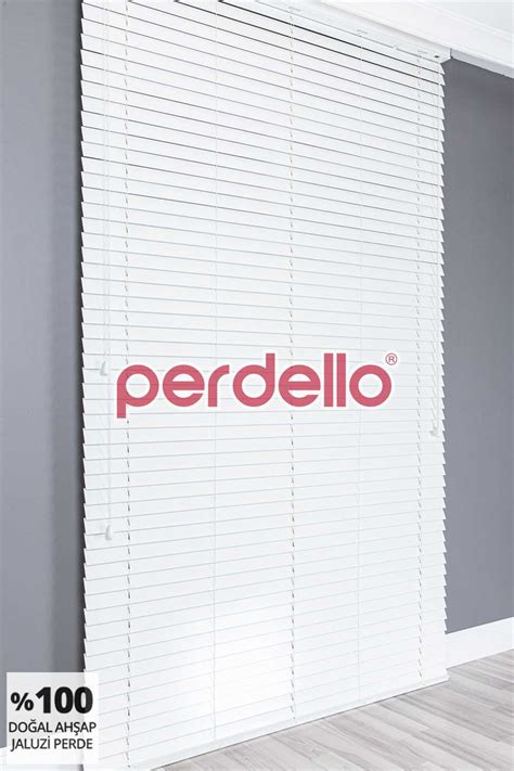 Beyaz 50 mm Doğal Ahşap Jaluzi Perde Fiyatları - Perdello.com