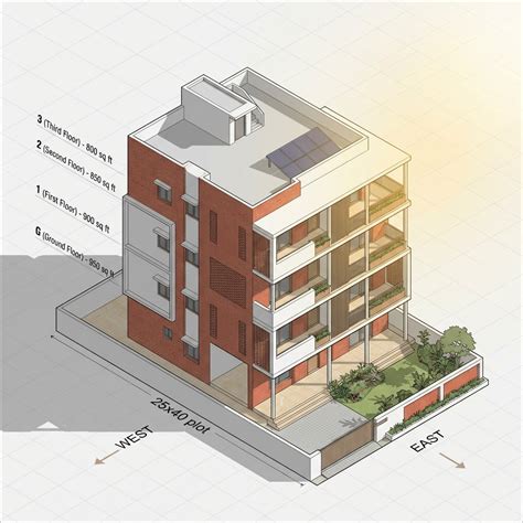 25x40 House Plan 4 Floor East Facing - Ongrid – Ongrid Design