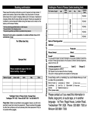 Fillable Online richmond gov teddington fitness centre form Fax Email ...