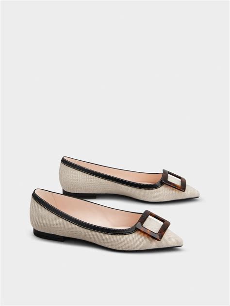 Gommettine Ballerinas in canvas Natural Woman RVW57544540UYA35M9R21 ...