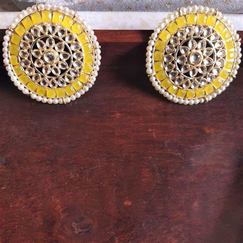 Buy Yellow Stud Earrings - Anjana |Twinkklzz|