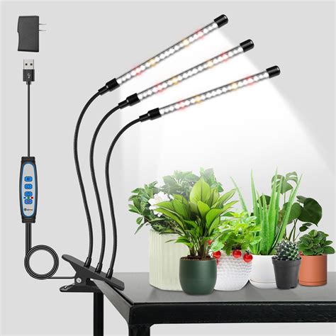 Amazon.com : wolezek Grow Lights for Indoor Plants Full Spectrum, 6000K 3 Head Plant Lights ...