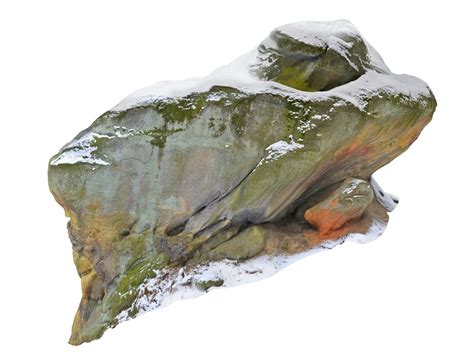 Snow-Covered Rock Painting