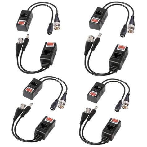 XIKKART Video Balloon For cctv rj45, 4-Pack 8MP Video Power Balun Bnc ...