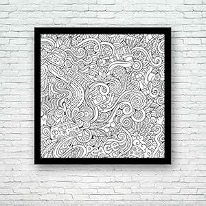BOXD Hippie Style Cartoon Doodles D1 Painting Poster Black Frame 13 X ...
