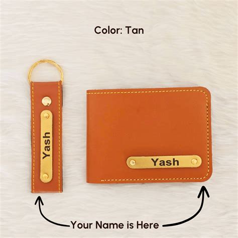 Premium Tan Wallet And Keychain Combo