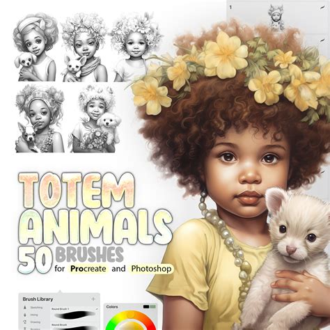 ArtStation - 50 Totem Animals Procreate Brushes | Totem Animals ...