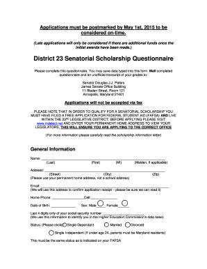 District 23 Senatorial Scholarship Questionnaire 2015-2026 - Fill and ...