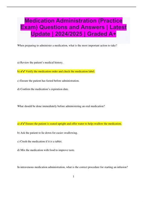 Image result for Basic Medication Exam Practice Questions