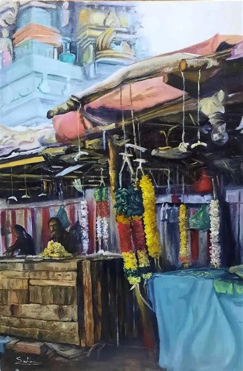 Temple Paintings | Mandir Wall Art Online - Watercolor & Abstract Works ...