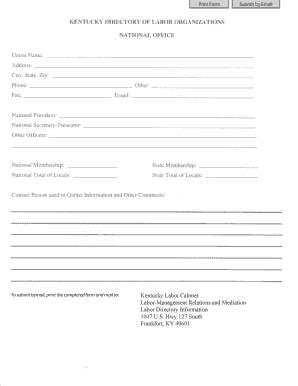 Fillable Online labor ky National Office Form - Kentucky Labor Cabinet ...