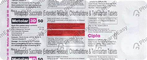 Buy Metolar 3d 50mg Strip Of 10 Tablets Online at Flat 15% OFF | PharmEasy