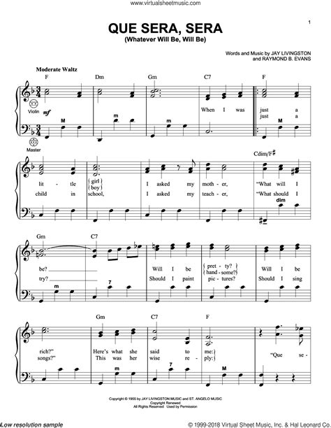 Que Sera Sera Guitar Chords