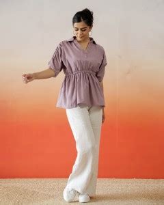 Sanskrutihomes Casual Solid Women Purple Top - Buy Sanskrutihomes ...