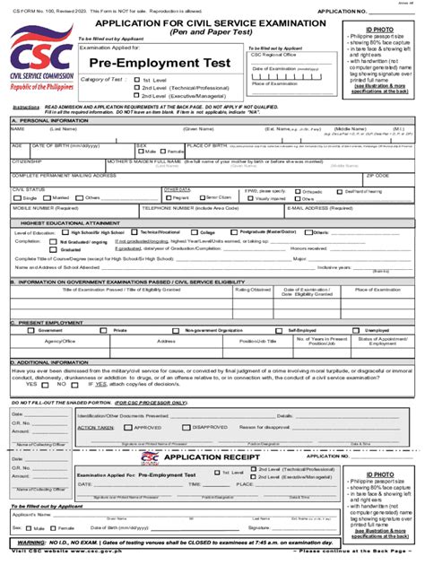 Fillable Online Civil Service Exam Application Forms Fax Email Print ...