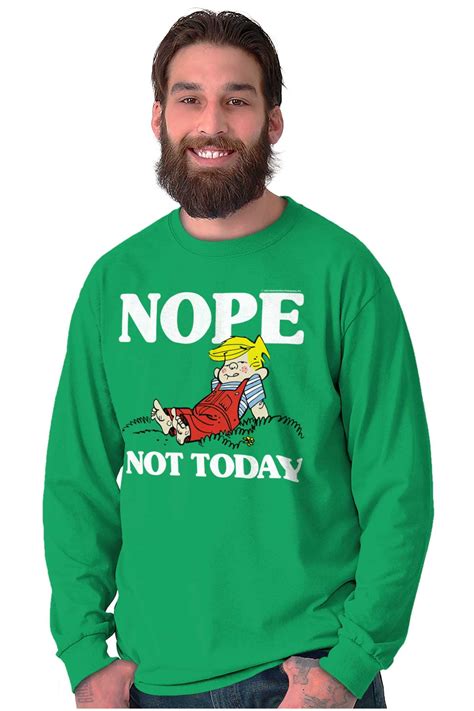 Dennis The Menace Nope Not Today Men's Long Sleeve Tee T Shirt Brisco ...
