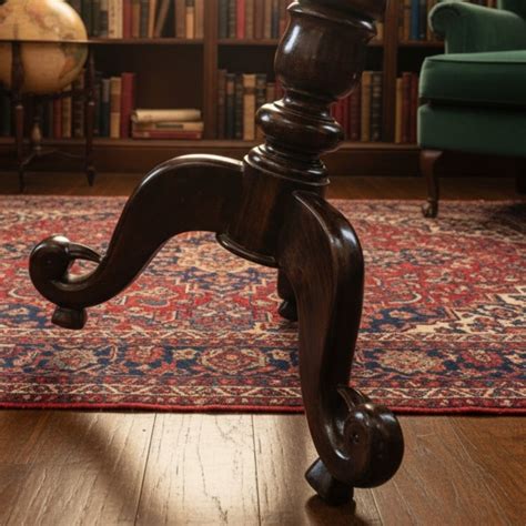 1994 Antique Teakwood Pedestal Accent Table | Classic Round Pedestal D ...
