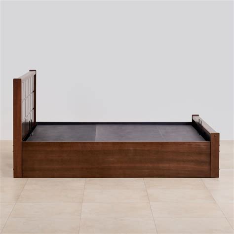 Buy Denis Solid Wood Queen Bed with Hydraulic Storage - Brown from Home ...