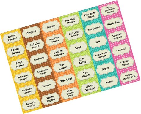PartyStuff Vinyl Mason Jar Labels Stickers Kitchen, Spices, Masala, Dal ...
