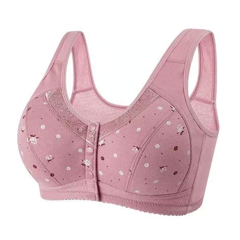 RYRJJ Front Snaps Seniors Bra Front Closure Everyday Sports Bras ...