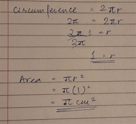 3. The circumference of a circle is 2π cm. Its area is a) π cm² c) 4π ...
