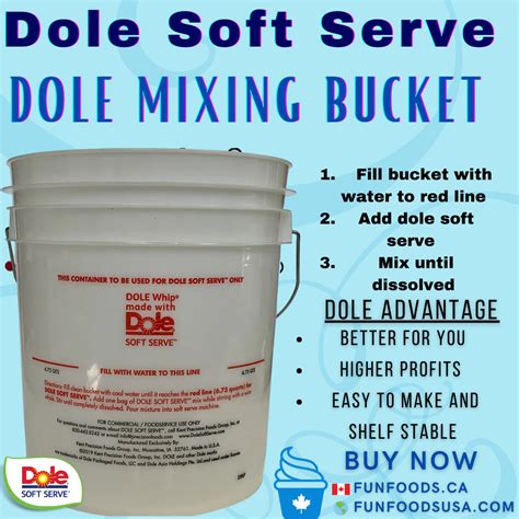 Dole Soft Serve | Slush Mixing Bucket, Lid and Whip - Mixing Bundle ...