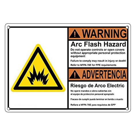 Buy Weatherproof Plastic ANSI and NFPA 70E WARNING Arc Flash Hazard ...