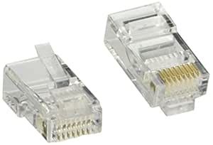Belkin 50 Pack Clear RJ45 MM Cat 5e Plugs for Round Cable, 8 Pins ...