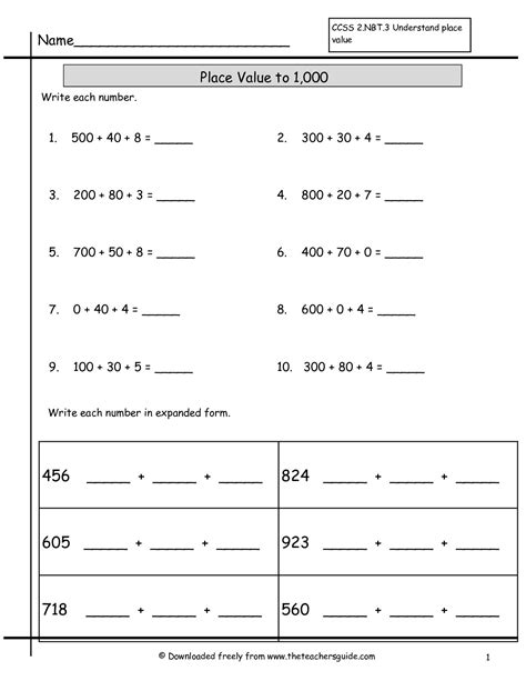 Image result for Writing Numbers in Expanded Form Worksheet