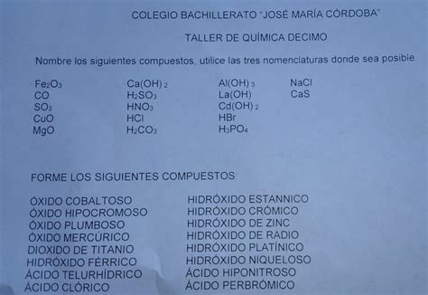 Alguien puede colaborarme con esto de quimica porfa - Brainly.lat