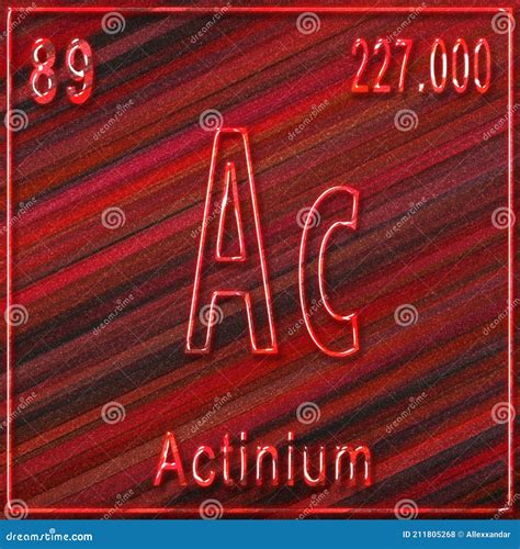 Actinium Chemical Element, Sign with Atomic Number and Atomic Weight Stock Illustration ...