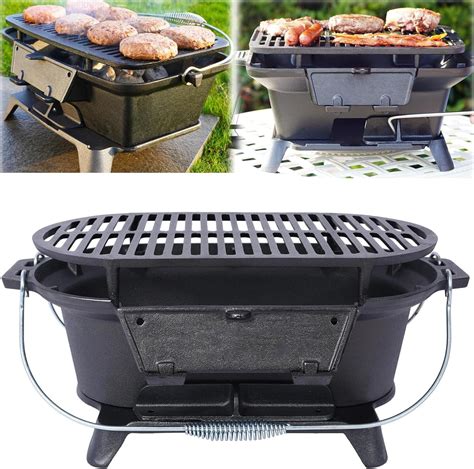 2025 Upgrade portable cast grill, hibachi grill outdoor, Cast Iron ...