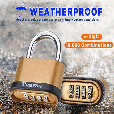 4 digit password padlock security door lock waterproof outdoor 10000 ...