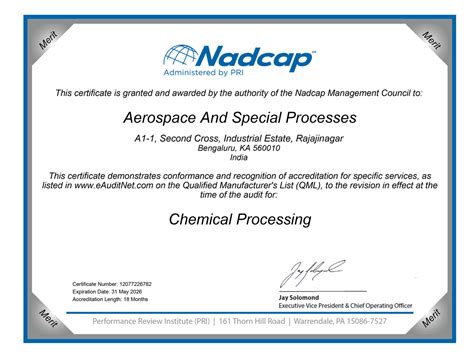 Certificates || Aerospace & Special Processes