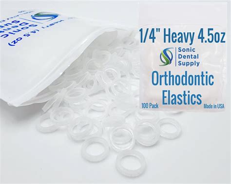 Buy 1/4 inch Heavy 4.5 oz - Orthodontic Elastic Rubber Bands - 100 Pack ...
