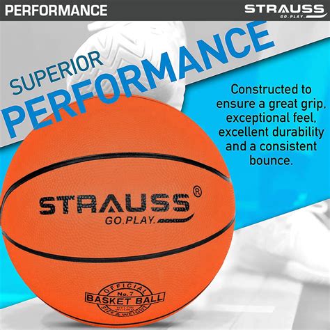 Strauss Rubber Official Basketball, Size - 7 | PU Pasted & Rebound ...