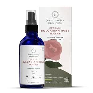 Juicy Chemistry Organic Rose Water (Hydrosol), 50 ml | Face Toner for ...